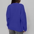 thumbnail image 4 of Women's Solid Color Loose Casual Long Sleeved Knitted Sweater Top Sweater for Fall Winter Minimalist Wardrobe,Blue,S, 4 of 6
