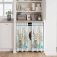 thumbnail image 6 of Watercolor Marine Life Kitchen Curtains 54 Inch Length, Ocean Corals Shells Starfish Blue Plaid Tiers Curtains for Bathroom Bedroom Cafe, Light Filtering Window Treatment Drapes 2 Panels 42"Wx54"L, 6 of 8