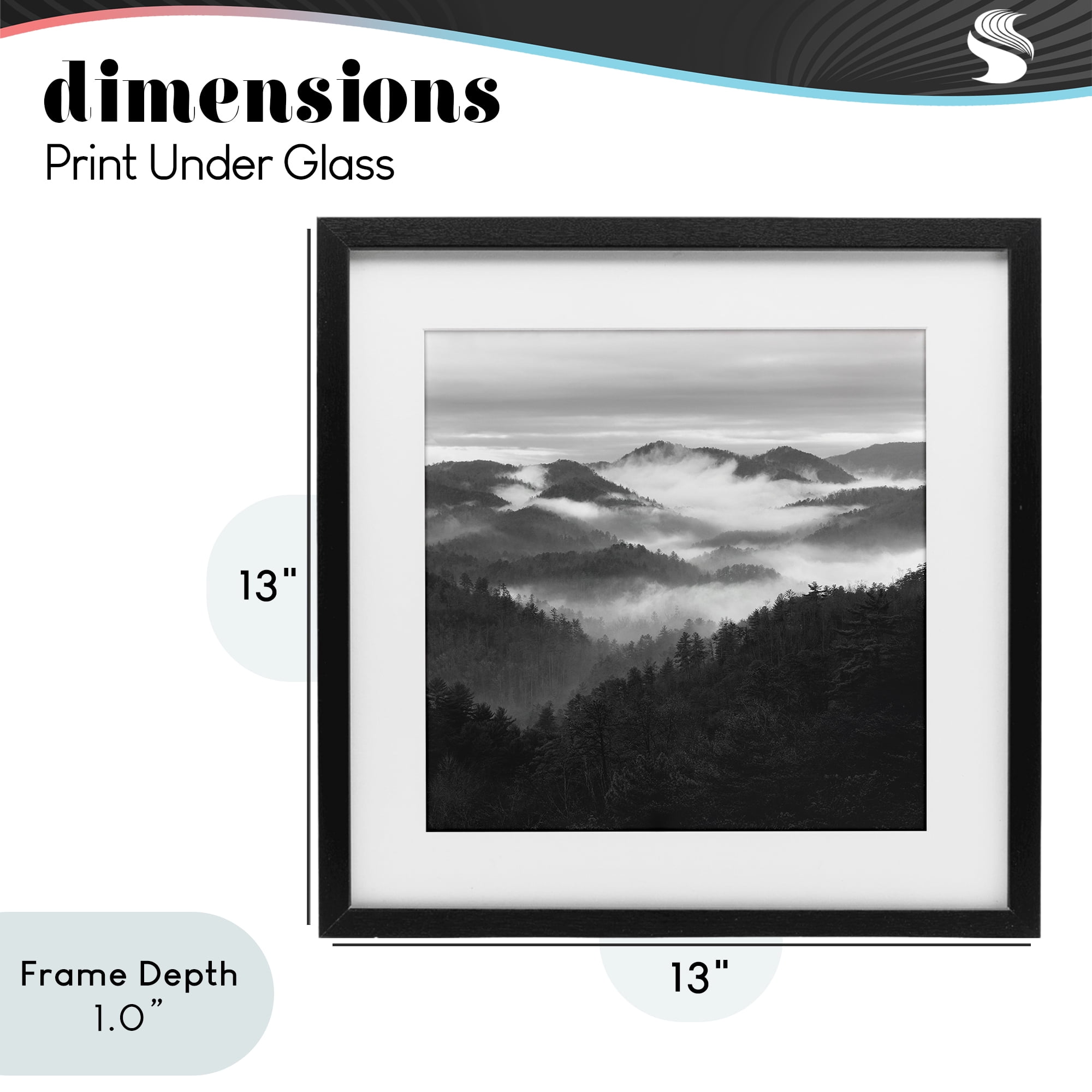 Stupell Industries Smoky Mountains Forest Black Framed Print Under Glass, design by Nicholas Bell