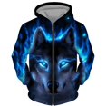 thumbnail image 3 of Nueva sudadera con cremallera de lobo con estampado 3D, sudadera con cremallera de gran tamaño para hombre, sudadera informal de calle, ropa de otoño e invierno para hombre, 3 of 4