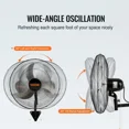 thumbnail image 4 of Wall Mount Fan, 2 PCS 18 inch Oscillating, 3-speed High Velocity Max. 4000 CFM Industrial Wall Fan for Indoor, Commercial, Residential, Warehouse, Greenhouse, Workshop, Basement, Garage,Black, 4 of 6