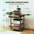 thumbnail image 2 of TC-HOMENY Foldable Heat Press Machine Stand w/ Charging Station, Mobile Heat Printer Cart w/ 3-Tier Storage & Drawer, Movable Heat Transfer Machine Workbench, Wooden, 2 of 8