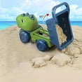 thumbnail image 1 of 6pcs Dinosaur Beach Toy Set, T-Rex Cartoon Themed Dump Truck Sand Play Kit With Mini Rake, Watering Can, Molds, For Kids Outdoor Fun, Durable Plastic, 1 of 5