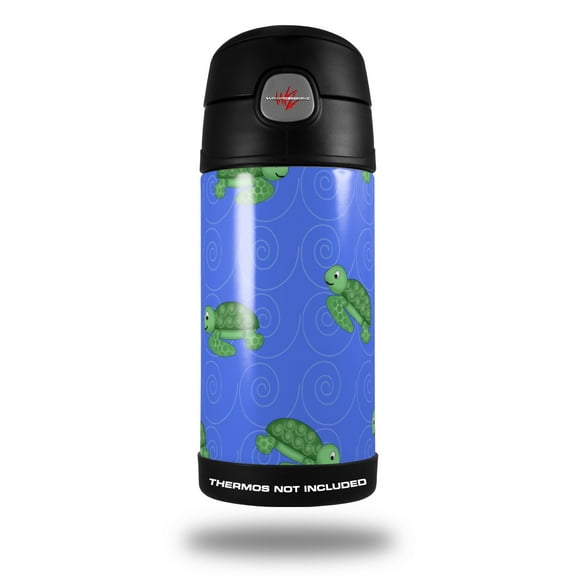 Skin Decal Wrap for Thermos Funtainer 12oz Bottle Turtles (BOTTLE NOT INCLUDED) by WraptorSkinz