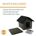 thumbnail image 4 of K&H Pet Products Outdoor Kitty House Cat Shelter (Unheated) Olive/Black 19 X 22 X 17 Inches, 4 of 8