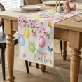 thumbnail image 2 of Happy Easter Table Runner 36 Inches Long for Kitchen Dining, Spring Colorful Eggs Butterfly on Linen Dresser Scarf Farmhouse, Dining Table Decorations for Wedding/Parties, 13 x 36 In, 2 of 8