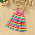 thumbnail image 2 of Summer Clearance Holiday Deals 2025! QTOCIO Toddler Girls Dresses, Baby Girl Summer Clothes, Girls' Striped Dress Baby Clothes Half Body Skirt Sleeveless Dress, Red, 1 Years, 2 of 6