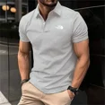thumbnail image 4 of 2024  Men‘s fashionable short sleeved striped printed Poloshan casual  shirt, 4 of 7