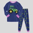 thumbnail image 6 of 6-7Years Child Boys Tractor Graphic Long Sleeve Pajama Set,2-Piece Sleepwear Loungewear for Fall Winter, 6 of 9