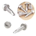 thumbnail image 4 of Tornillos autoperforantes 100 piezas Tornillos hexagonales para chapa de metal M4.2 * 16 mm Tornillos autoperforantes para chapa de acero inoxidable Tornillos autoperforantes de metal Tornillos para techos para fijación Abrazadera Hardware de construcción brillar Electrónica, 4 of 5