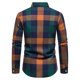 thumbnail image 3 of Blusa y camisa de manga larga con cuello vuelto para hombre, informal, con botones y bolsillos, camisa de manga larga a cuadros, abrigo de lino para hombre, 3 of 6