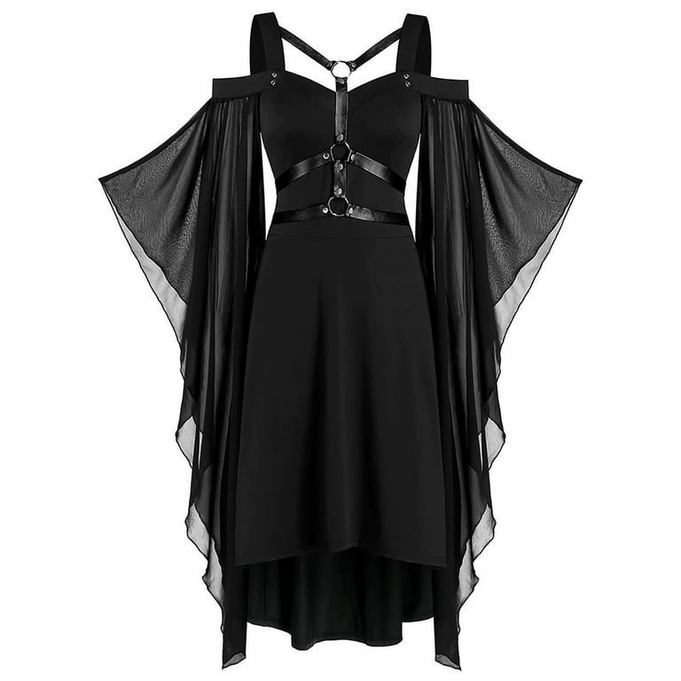 Renaissance Dress Women Retro Medieval Outfit Butterfly Sleeve