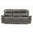 thumbnail image 3 of Transitional Slate Blue Leatherette 1pc Motion Sofa Only Reclining Living Room Furniture, 3 of 5