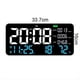 thumbnail image 5 of Reloj de Pared Digital LED Pantalla de Formaldehído/CO2/TVOC Reconocimiento de Humo Cuenta Atrás Reloj para Dormitorio Azul, 5 of 5