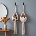 thumbnail image 5 of Macrame Hangers Hanging Basket Boho Decor - 27.6 Inch Handwoven Plant Hanger 4.72 Inch Pot Holder Indoor Outdoor Bohemian Macrame Hangers Plant Hanger(White/C), 5 of 6