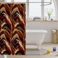 thumbnail image 3 of Manfei Bohemian Tiger Print Shower Curtain 72Wx84L, Rustic Abstract Art Bathroom Shower Curtain, Brown, 3 of 5
