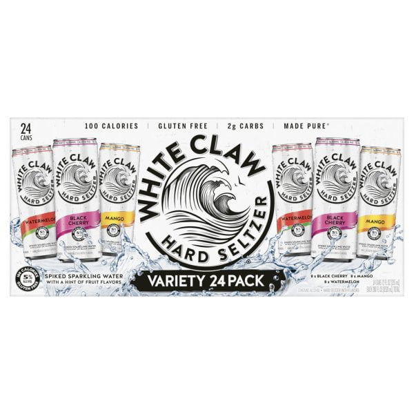 White Claw Variety 24 Pack Black Cherry/Mango/Watermelon Hard Seltzer