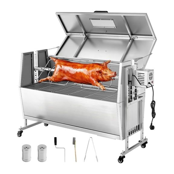 Dranite Rotisserie Grill 38W BBQ Spit Roaster, 132LBS Capacity Charcoal Pig