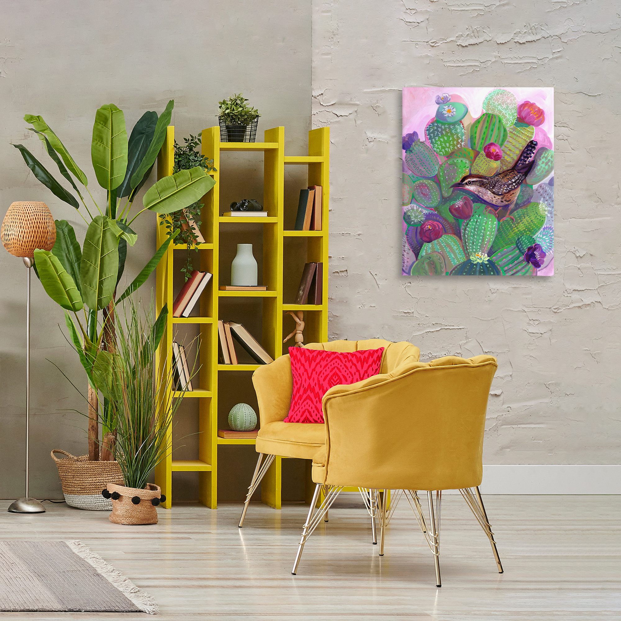 Desert Day Dream Bird Canvas Wall Art, design by Ashley Davis