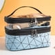 thumbnail image 5 of Bolsa de maquillaje de doble capa Estuche de almacenamiento vertical portátil Bolsa de cosméticos de gran capacidad para viajes Azul, 5 of 12
