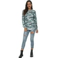 thumbnail image 4 of Women Casual Sweatshirts Fall Loose Lightweight Camouflage Long Sleeves Tops Cute Camo Crewneck Pullover green L, 4 of 6