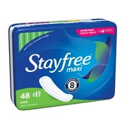 Stayfree Maxi Pads for Women, Super - 48 Count