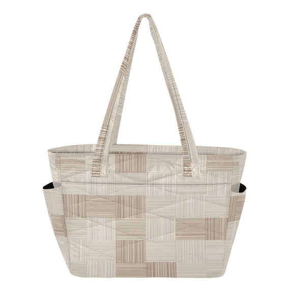Iauyy Women's Tote HandbagsοΌMulti-pocket Casual Shoulder Style for Work Travel ShoppingοΌSymmetrical Thick Lines