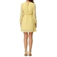 thumbnail image 3 of INSPIRE CHIC Women's Dress Gilding Star V Neck Long Sleeve Party Flared A-Line Dress L Light Yellow, 3 of 6