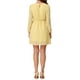 thumbnail image 3 of Vestido de fiesta de mujer Inspire Chic con escote en V, mangas largas, falda acampanada, color amarillo claro, 3 of 6