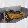 thumbnail image 6 of Jukebox Soft Flannel Fleece Throw Blanket, Digital Retro Print Party Themed Old Antique Music Radio, Cozy Plush for Indoor and Outdoor Use, 60" x 80", Earth Yellow Olive Green, by Ambesonne, 6 of 6