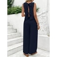 thumbnail image 5 of MORTTIC Women's Elegant 2-Piece Matching Set, Sleeveless Crop Top and Wide Leg Trousers Outfits, M, 5 of 6