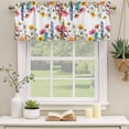 thumbnail image 2 of 2 Pack Valances for Window, Spring Floral Short Curtains for Kitchen Bedroom Living Room, Yellow Pink Flowers Botanical Farmhouse Rod Pocket Small Window Treatment Valance Drapes 54 x 18 Inch, 2 of 8