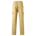 thumbnail image 7 of Hwmodou Men Pants Workout Mens Loose Cotton Plus Size Pocket Solid Color Elastic Waist Pants Overall Pants Holiday Vacation Slacks For Man, 7 of 7