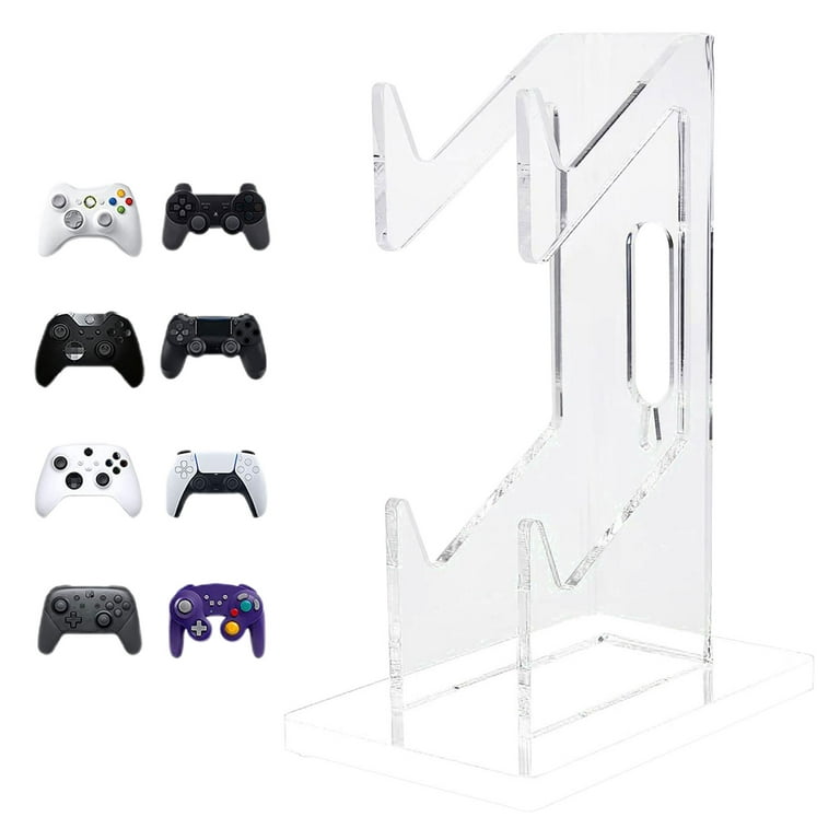 Pnellth Game Controller Display Holder Double Layers Clear Acrylic Non-slip  Desktop Wireless Gamepad Stand Video Game Accessories for PS4 Game