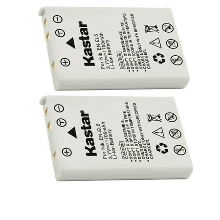 Kastar 2-Pack Battery Replacement for Nikon EN-EL5 Battery  MH-61 Charger  Nikon Coolpix P500  Coolpix P510  Coolpix P520  Coolpix P530  Coolpix P5000  Coolpix P5100  Coolpix P6000  Coolpix S10 Camera