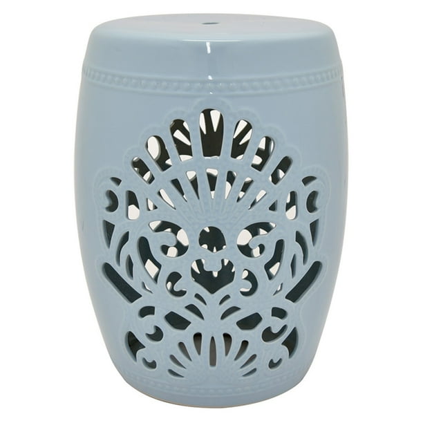 Three Hands 18.5 in. Light Blue Garden Stool