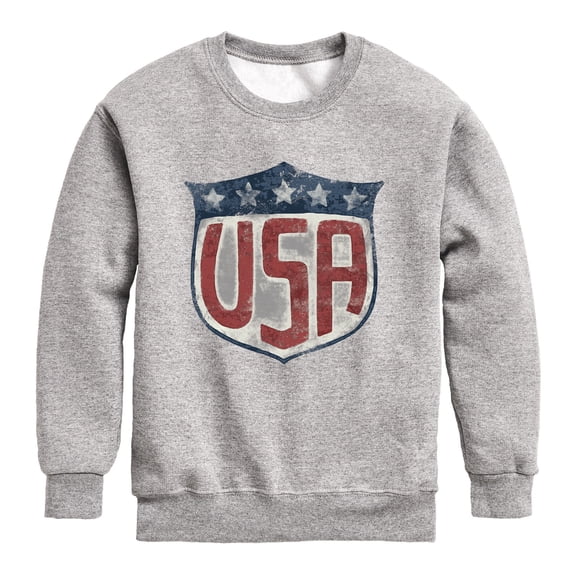 Instant Message - USA Shield Graphic Long Sleeve Fleece Sweatshirt