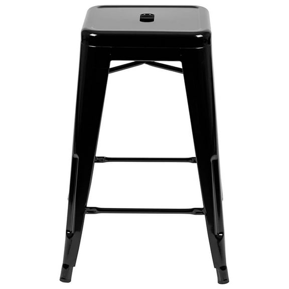 Tolix Stool Black 26" in Set of 4 - Replica