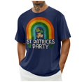 thumbnail image 4 of El Día de San Patricio de los Hombres de Manga Corta Impresión de la Tripulación Cuello Superior, Poliéster Ligero para la Fiesta de Verano de Primavera Y el Uso Diario, 4 of 9