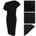 thumbnail image 3 of Women Off Shoulder Bodycon Dress Short Sleeve Party Club Dress Wedding Evening High Waist Mini Dress, 3 of 6