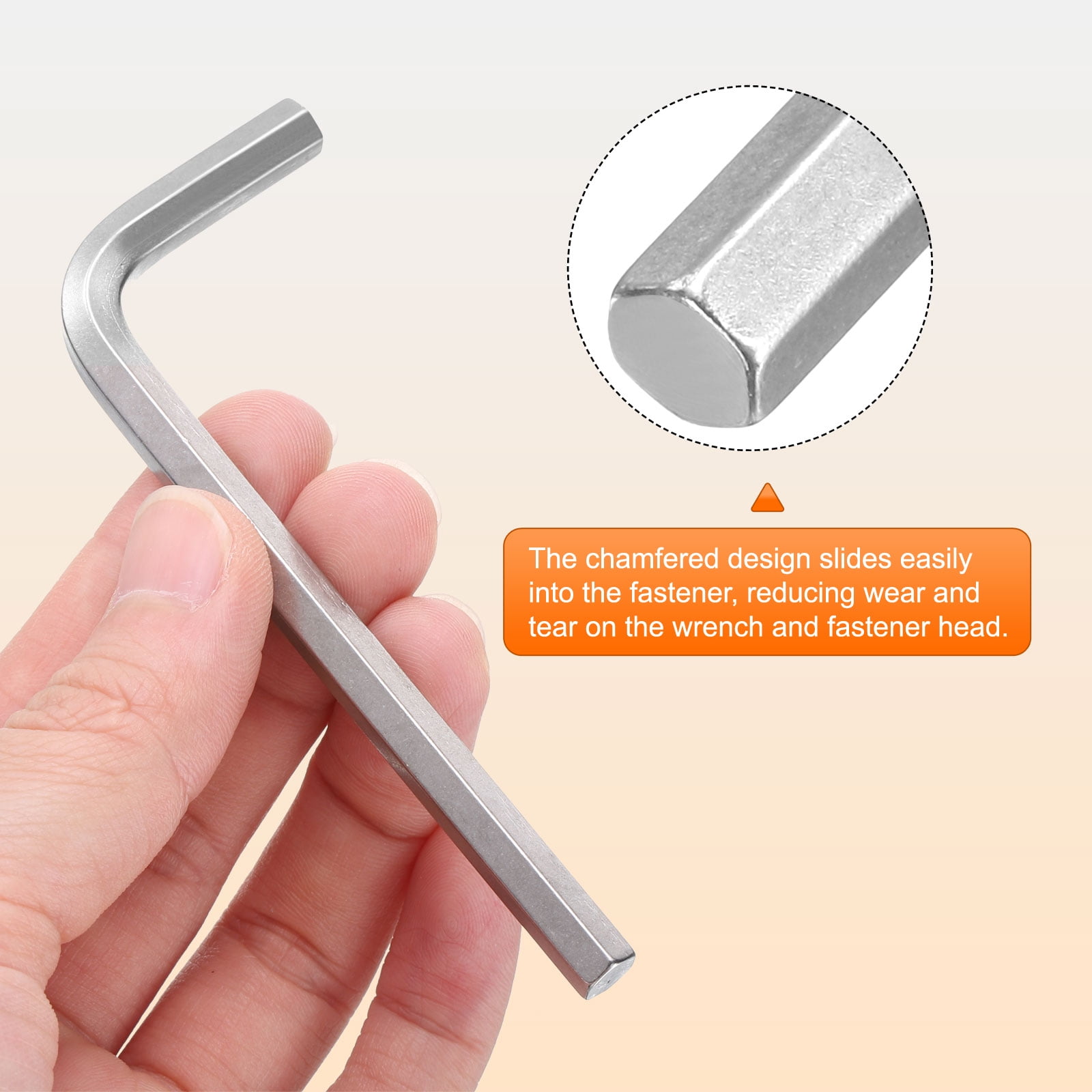 Uxcell 10pcs Hex Key Wrench 6mm Stainless Steel L-Shape Hexagon Metric Wrenches Repairing Tool for Home DIY Bike Motorcycle Repair