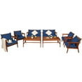 thumbnail image 4 of Costway 8 Piece Acacia Wood Outdoor Patio Dining Set, Natural/Navy Blue, 4 of 11