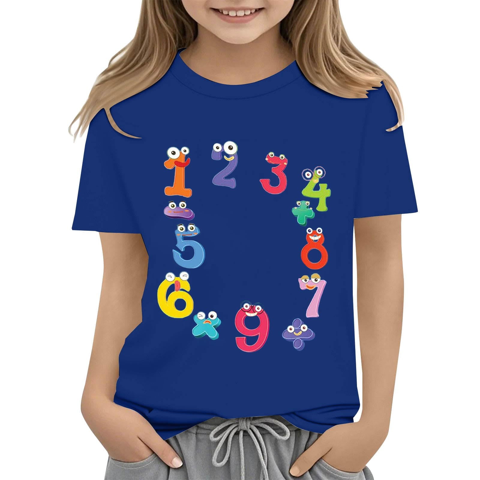 MZXELPRJD Girls Size Tops Crop Top for Girls Blue Shirt Girls