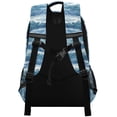 thumbnail image 3 of FORMRS Unisex Backpack Elementary School Travel Bookbag with Reflective Stripes, Blue Watercolor Ocean Waves, 3 of 7