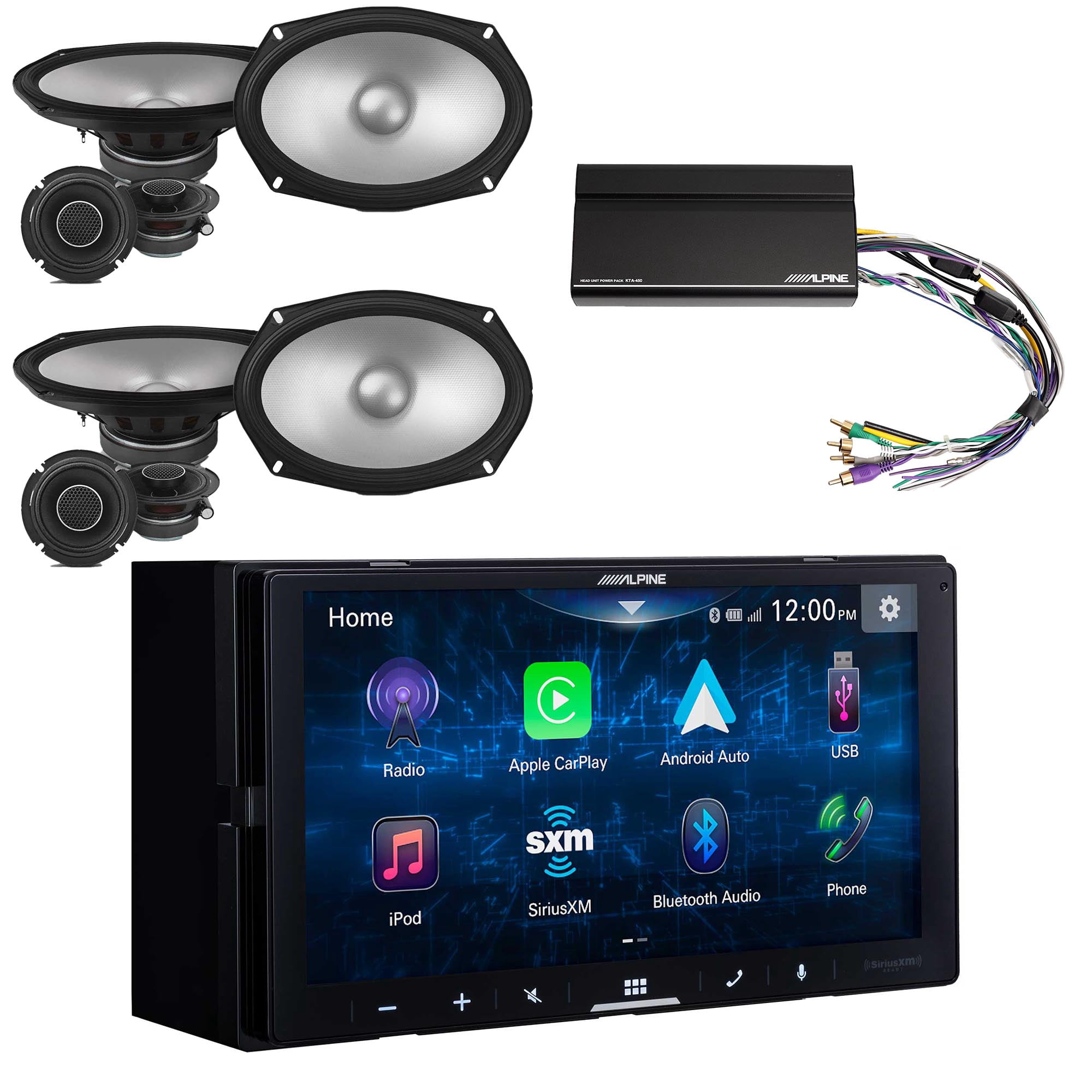 Alpine iLX-W670 Digital Multimedia Receiver & 2 Pairs Alpine S2-S69C Type S 6x9" Comp Speakers & Power Pack