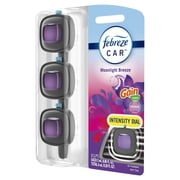 Febreze Car Air Freshener Odor-Fighting Car Vent Clip, Gain Moonlight Breeze, 3 Count