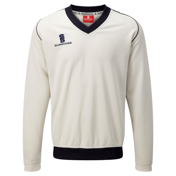 Surridge - Jersey de Forro Polar Deportivo Niños (Blanco, Marino) Surridge UTRW2865_whitenavytrim