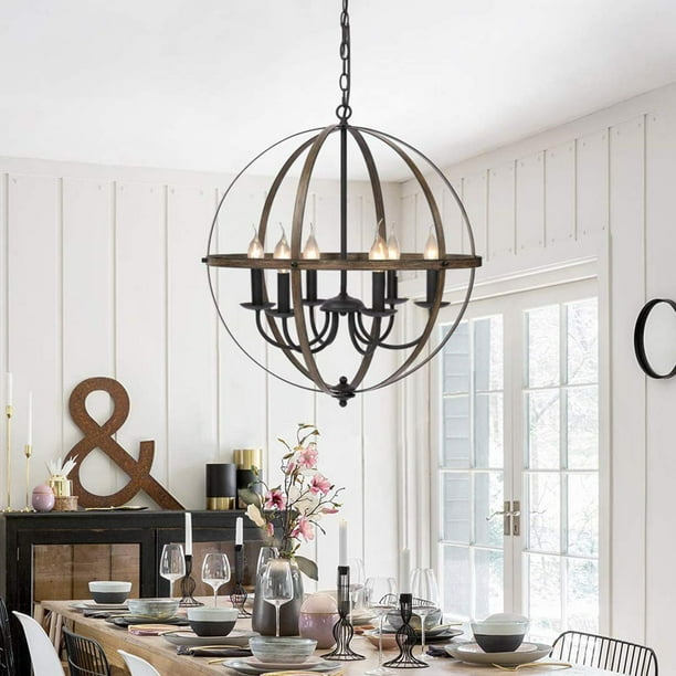 23 62 Chandelier Lighting 6 Lights Metal Pendant Light Oil Rubbed Bronze Finish Imitation Wood Texture Vintage Hanging For Indoor Kitchen Island Dining Room Com - Bronze Finish Dining Room Chandelier 23 62 Chandelier Lighting 6 Lights Metal Pendant Light Oil Rubbed Bronze Finish Imitation Wood Texture Vintage Hanging For Indoor Kitchen Island Dining Room Com - Bronze Finish Dining Room Chandelier