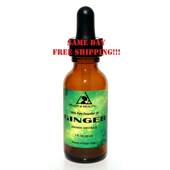 GINGER ESSENTIAL OIL AROMATHERAPY 100% PURE NATURAL GLASS DROPPER 1.0 OZ, 30 ml