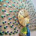 thumbnail image 2 of MONK FOREST European Peacock Wall Clock - Exquisite Crystal Luxury Home Decor with Metal Blue Bird - Ideal for Living Room - Creative Artistic Timepiece, 2 of 7